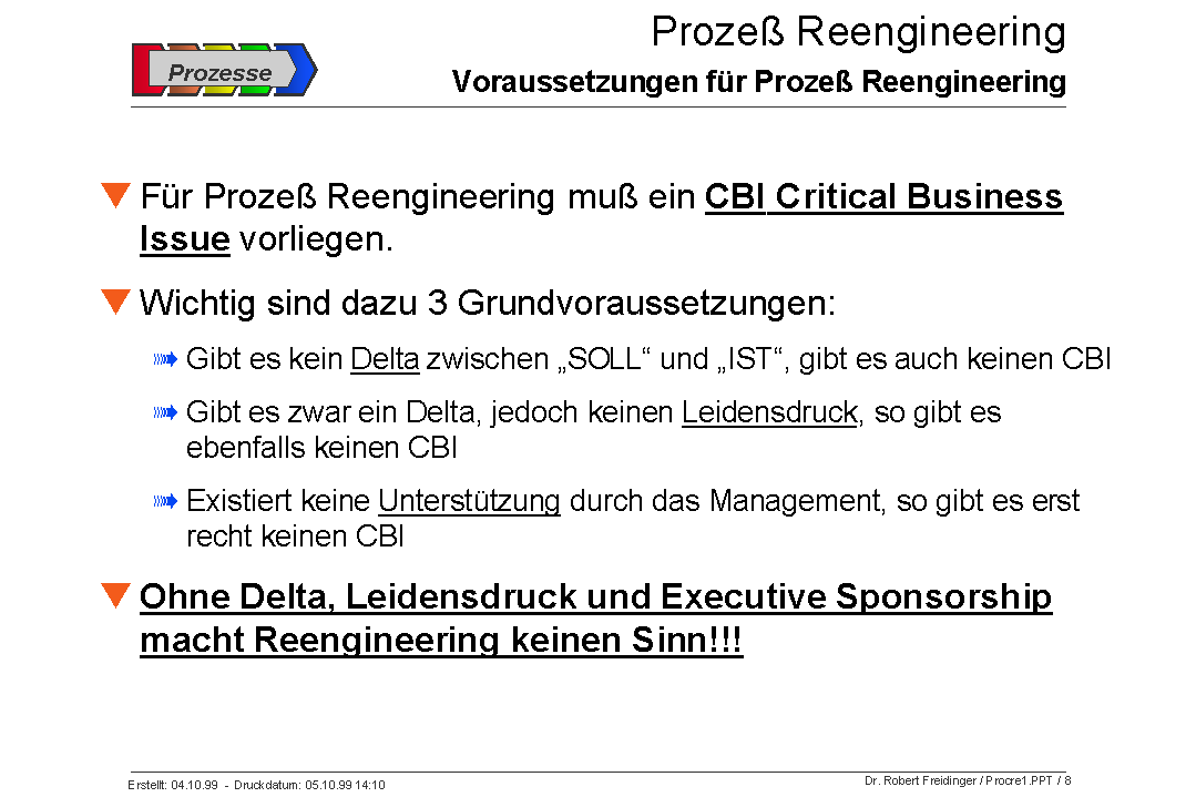 Unterst�tzung durch Critical Business Issues